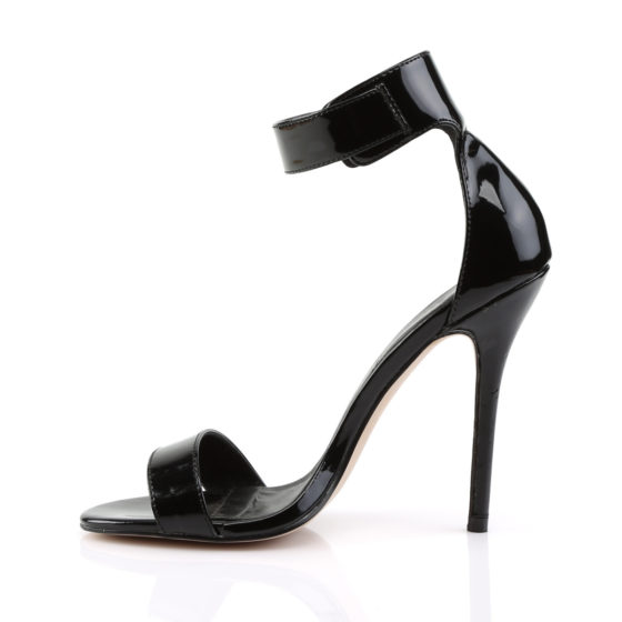 Pleaser Amuse-10 Black Patent High Heel Sandal Shoes