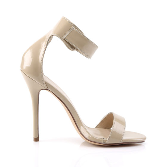 Pleaser Amuse-10 Cream Patent High Heel Sandal Shoes