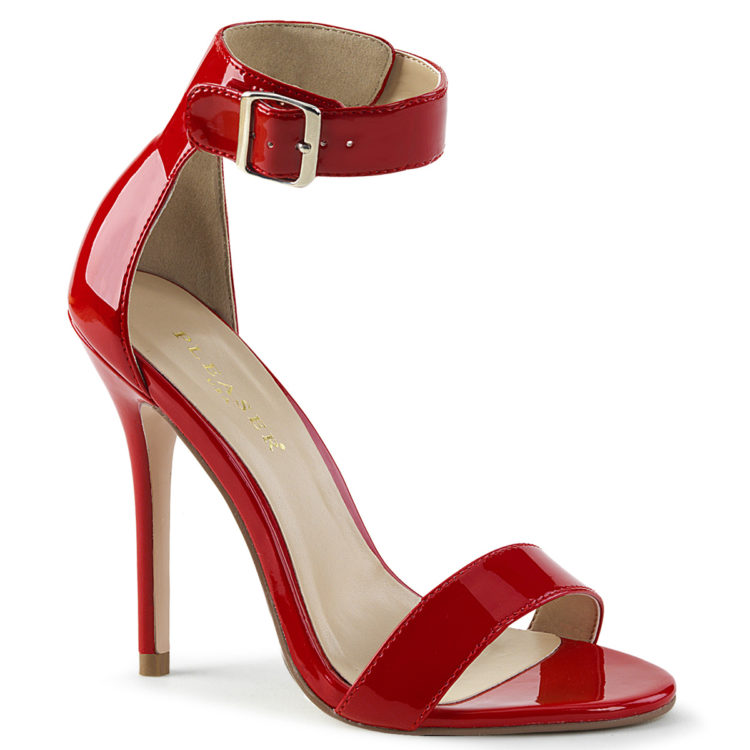 Pleaser Amuse-10 Red Patent High Heel Sandal Shoes