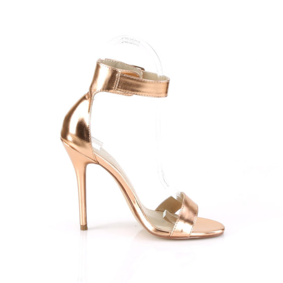 Pleaser Amuse-10 Rose Gold Metallic PU Heel Sandal Shoes