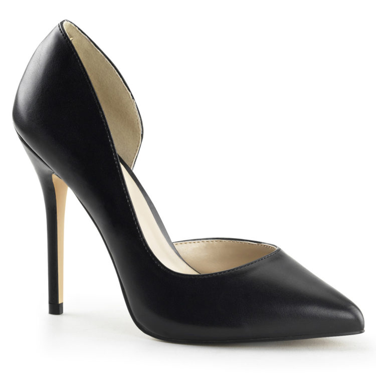 Pleaser Amuse-22 Black PU D'Orsay Shoes