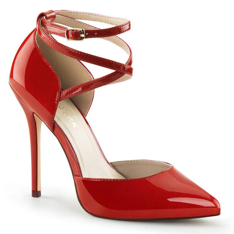 Pleaser Amuse-25 Red Patent D'Orsay Shoes