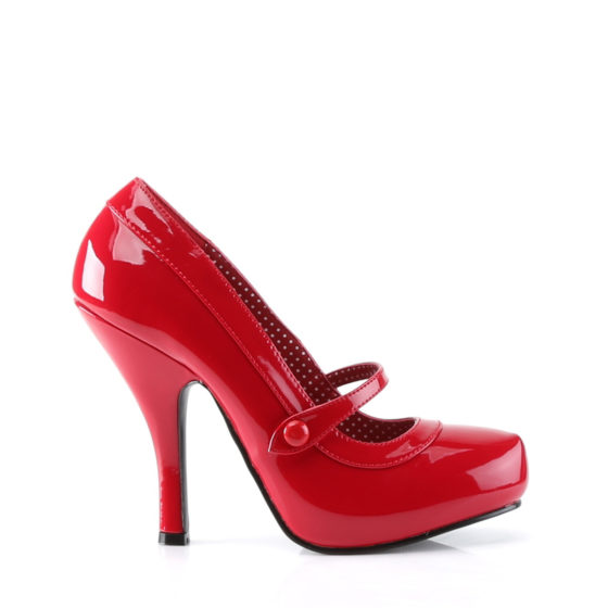 Pin Up Couture Cutiepie-02 Red Patent Hidden Platform Mary Jane Shoes