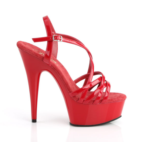 Pleaser Delight-613 Red Patent High Heel Strappy Sandal Shoes