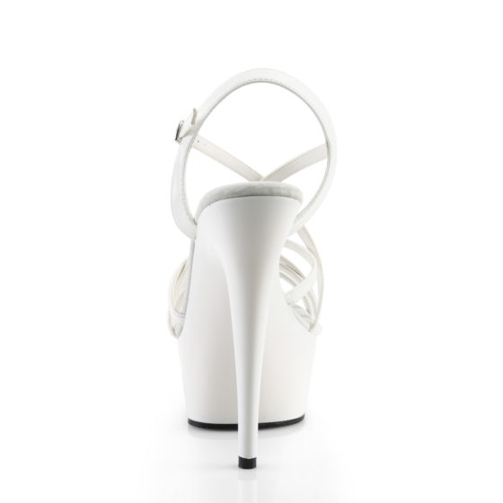 Pleaser Delight-613 White Patent High Heel Strappy Sandal Shoes