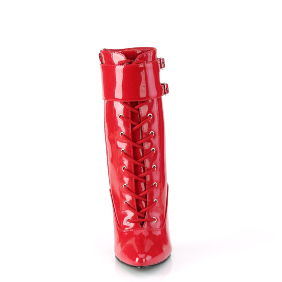 Devious Domina-1023 Red Patent Ankle Boots