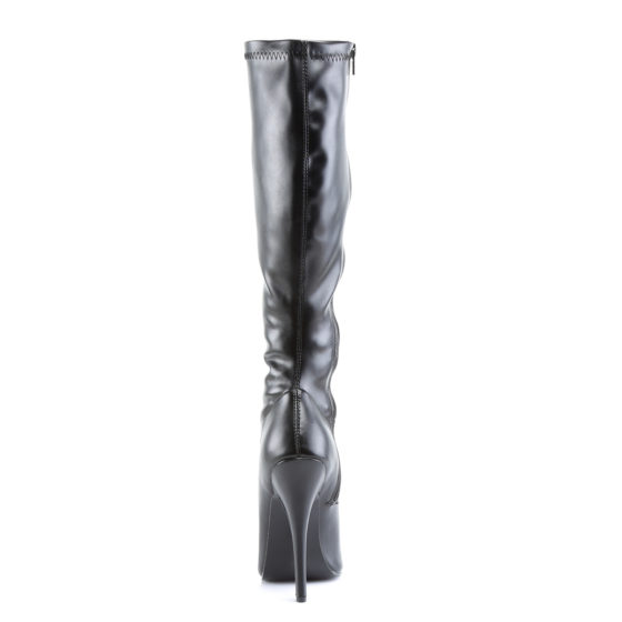 Devious Domina-2000 Black PU Knee High Boots