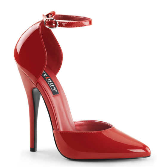 Devious Domina-402 Red Patent D'Orsay Shoes