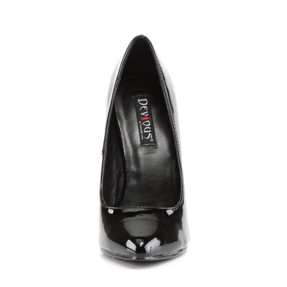 Devious Domina-420 Black Patent Court Shoes