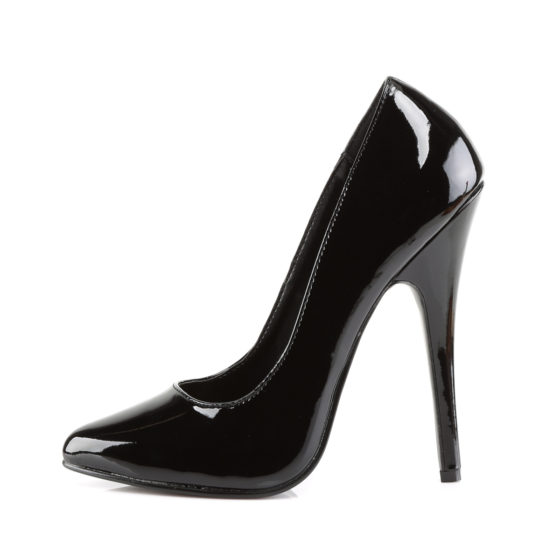 Devious Domina-420 Black Patent Court Shoes