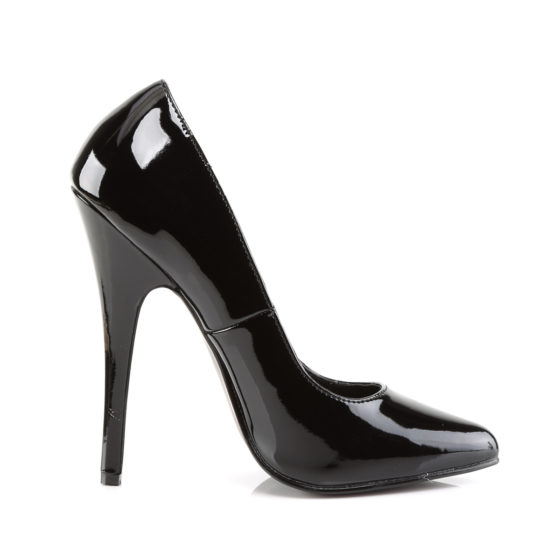 Devious Domina-420 Black Patent Court Shoes