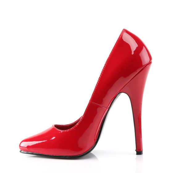 Devious Domina-420 Red Patent Court Shoes