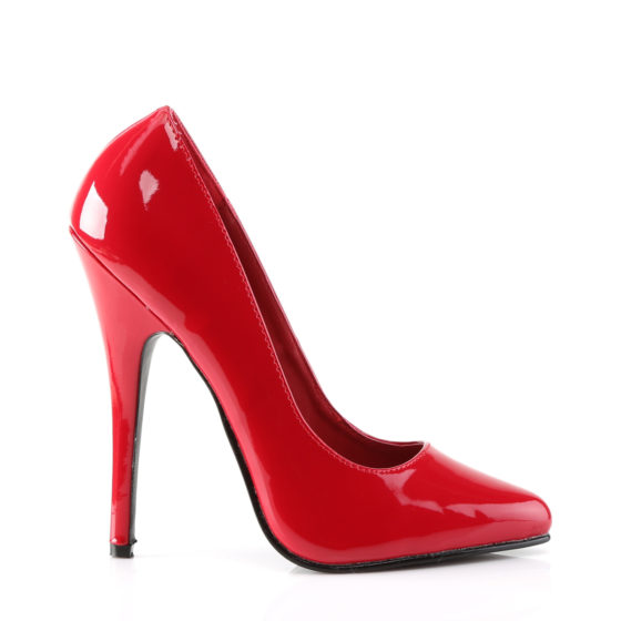 Devious Domina-420 Red Patent Court Shoes