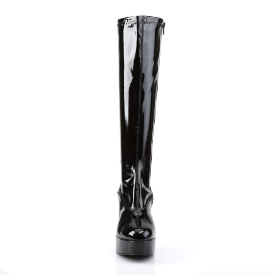 Funtasma Exotica-2000 Black Stretch Patent Knee High Boots