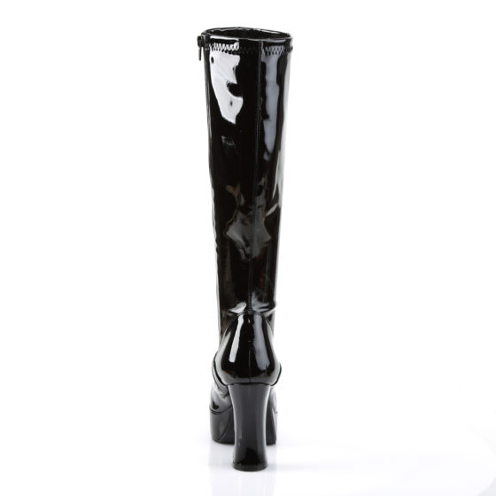 Funtasma Exotica-2000 Black Stretch Patent Knee High Boots