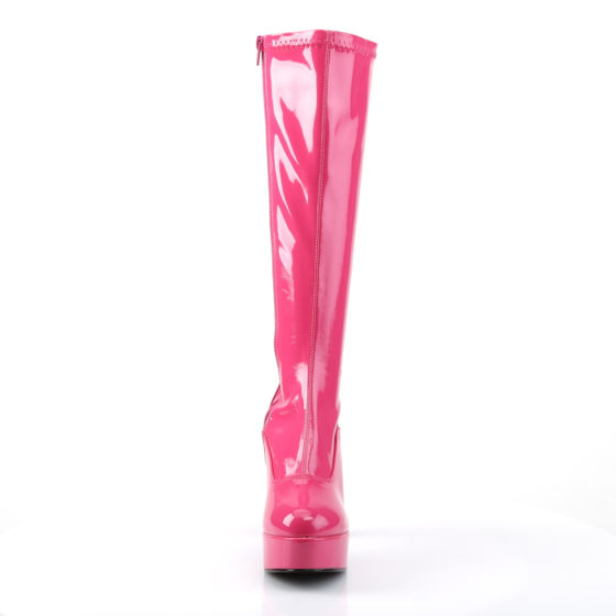 Funtasma Exotica-2000 Hot Pink Stretch Patent Knee High Boots