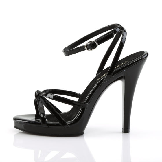 Fabulicious Flair-436 Black Patent Strappy Shoes