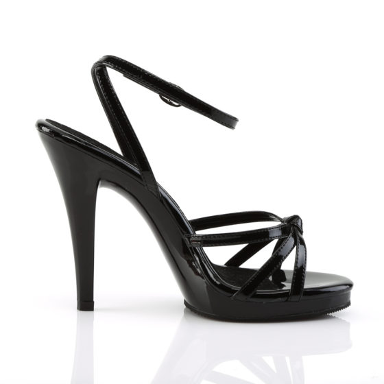 Fabulicious Flair-436 Black Patent Strappy Shoes