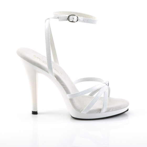 Fabulicious Flair-436 White Patent Strappy Shoes