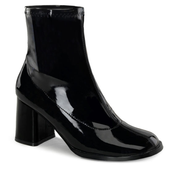 Funtasma GoGo-150 Black Stretch Patent Ankle Boots