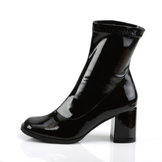 Funtasma GoGo-150 Black Stretch Patent Ankle Boots