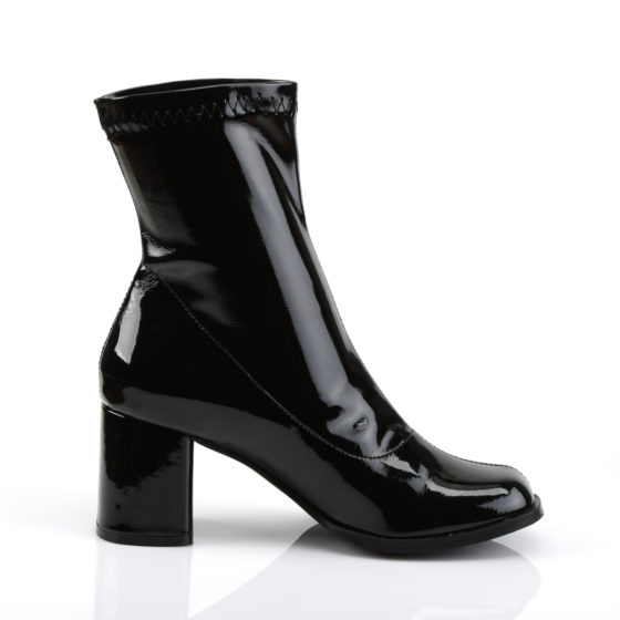 Funtasma GoGo-150 Black Stretch Patent Ankle Boots