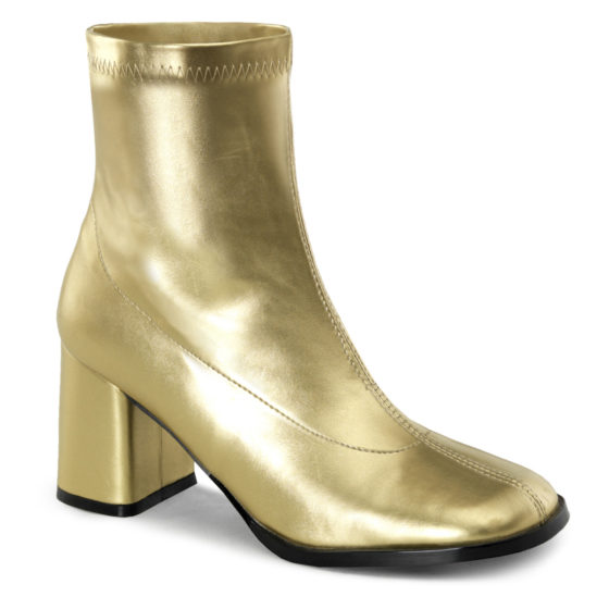 Funtasma GoGo-150 Gold Stretch PU Ankle Boots