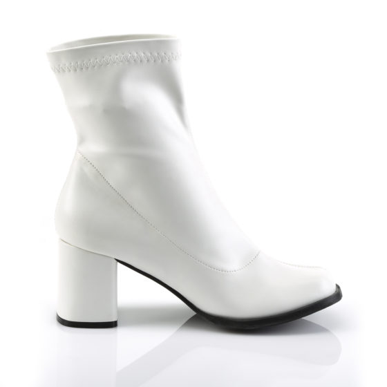 Funtasma GoGo-150 White Stretch PU Ankle Boots