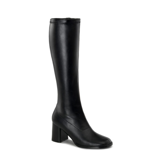 Funtasma GoGo-300 Black Stretch PU Knee High Boots