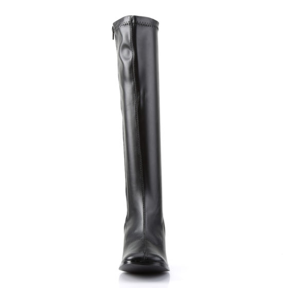 Funtasma GoGo-300 Black Stretch PU Knee High Boots