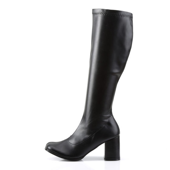 Funtasma GoGo-300 Black Stretch PU Knee High Boots