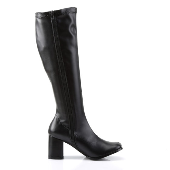 Funtasma GoGo-300 Black Stretch PU Knee High Boots