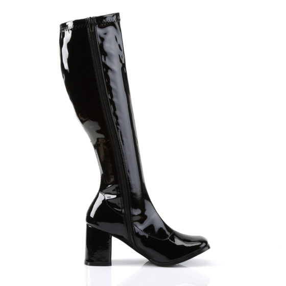 Funtasma GoGo-300 Black Stretch Patent Knee High Boots