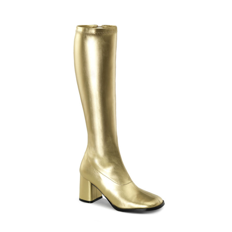 Funtasma GoGo-300 Gold Stretch PU Knee High Boots