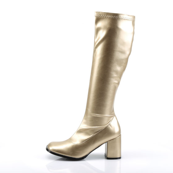 Funtasma GoGo-300 Gold Stretch PU Knee High Boots