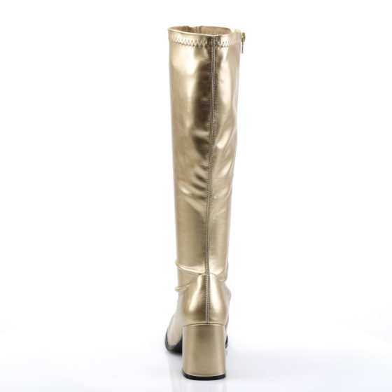 Funtasma GoGo-300 Gold Stretch PU Knee High Boots