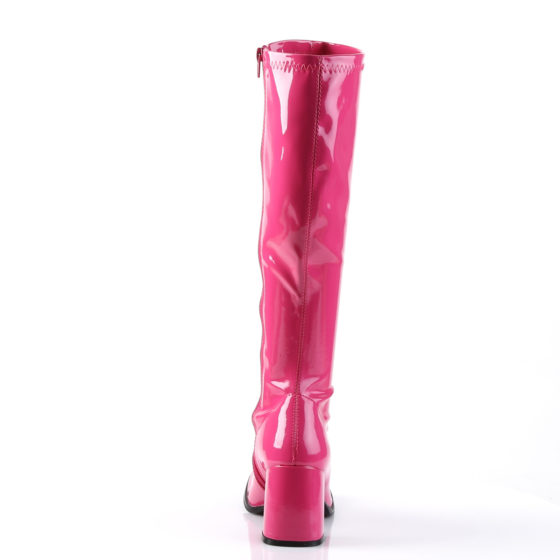 Funtasma GoGo-300 Hot Pink Stretch Patent Knee High Boots