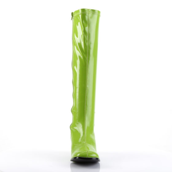 Funtasma GoGo-300 Lime Stretch Patent Knee High Boots