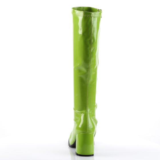 Funtasma GoGo-300 Lime Stretch Patent Knee High Boots