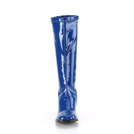 Funtasma GoGo-300 Navy Blue Stretch Patent Knee High Boots