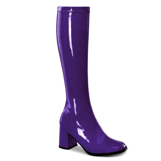 Funtasma GoGo-300 Purple Stretch Patent Knee High Boots