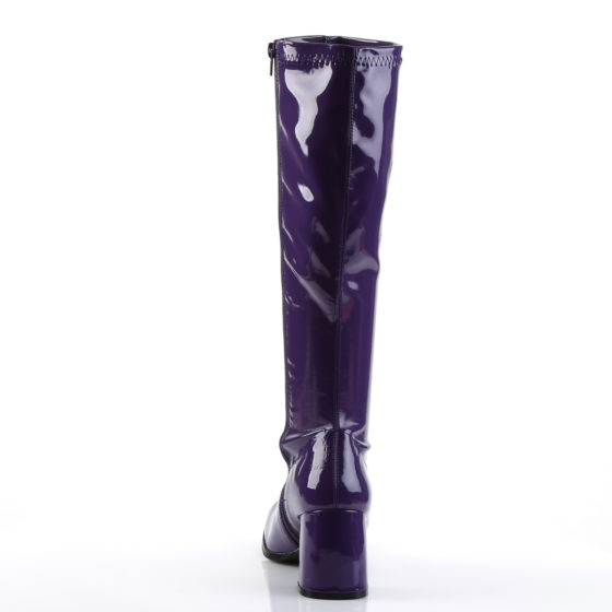 Funtasma GoGo-300 Purple Stretch Patent Knee High Boots