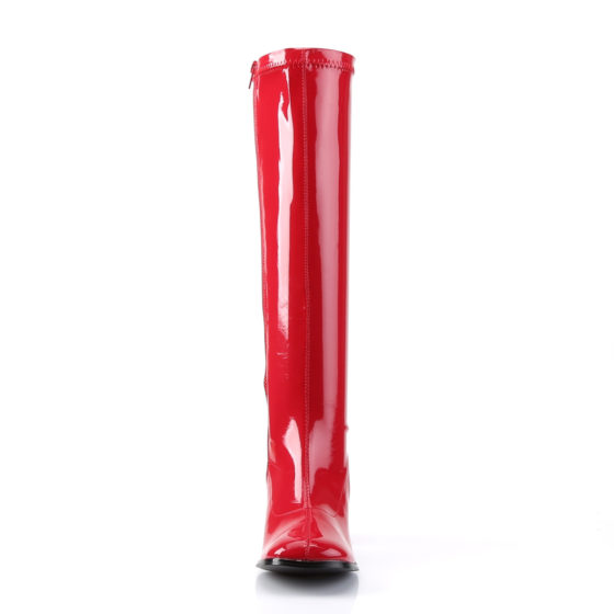 Funtasma GoGo-300 Red Stretch Patent Knee High Boots