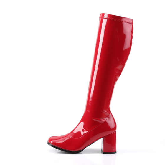 Funtasma GoGo-300 Red Stretch Patent Knee High Boots