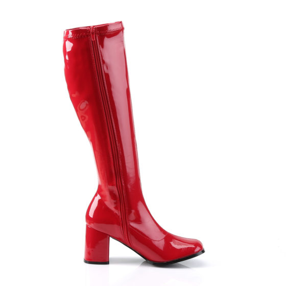 Funtasma GoGo-300 Red Stretch Patent Knee High Boots