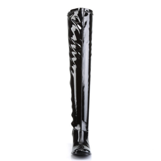 Funtasma GoGo-3000 Black Stretch Patent Thigh High Boots