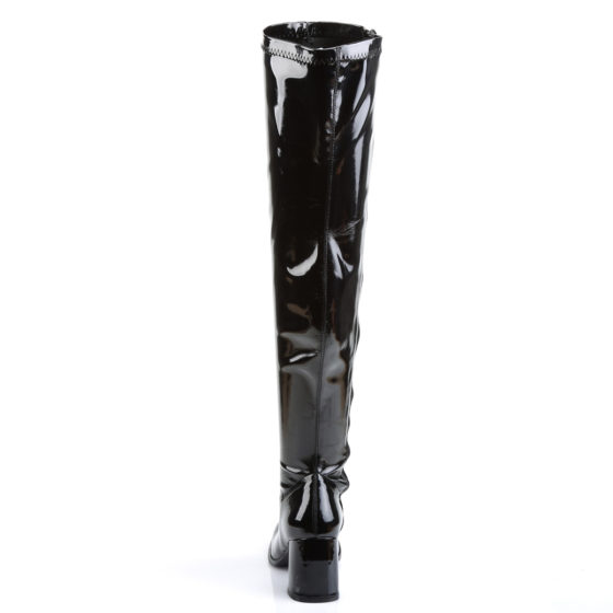 Funtasma GoGo-3000 Black Stretch Patent Thigh High Boots