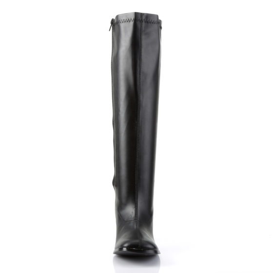 Funtasma GoGo-300WC Black Stretch PU Wide Shaft Knee High Boots