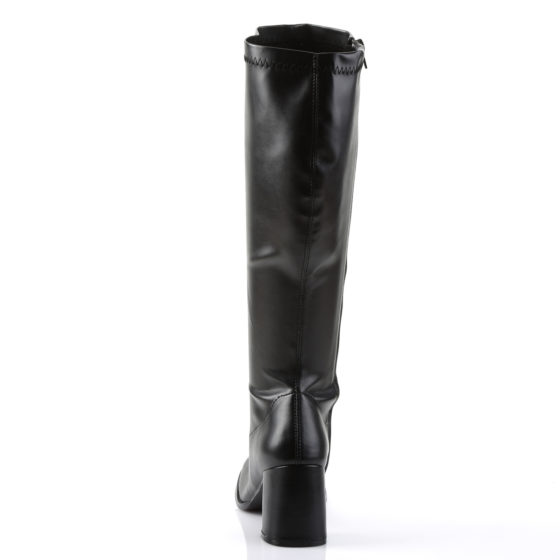 Funtasma GoGo-300WC Black Stretch PU Wide Shaft Knee High Boots