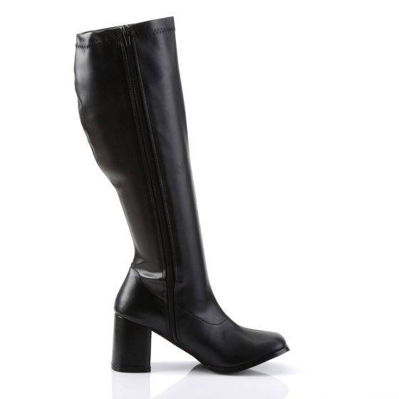 Funtasma GoGo-300WC Black Stretch PU Wide Shaft Knee High Boots